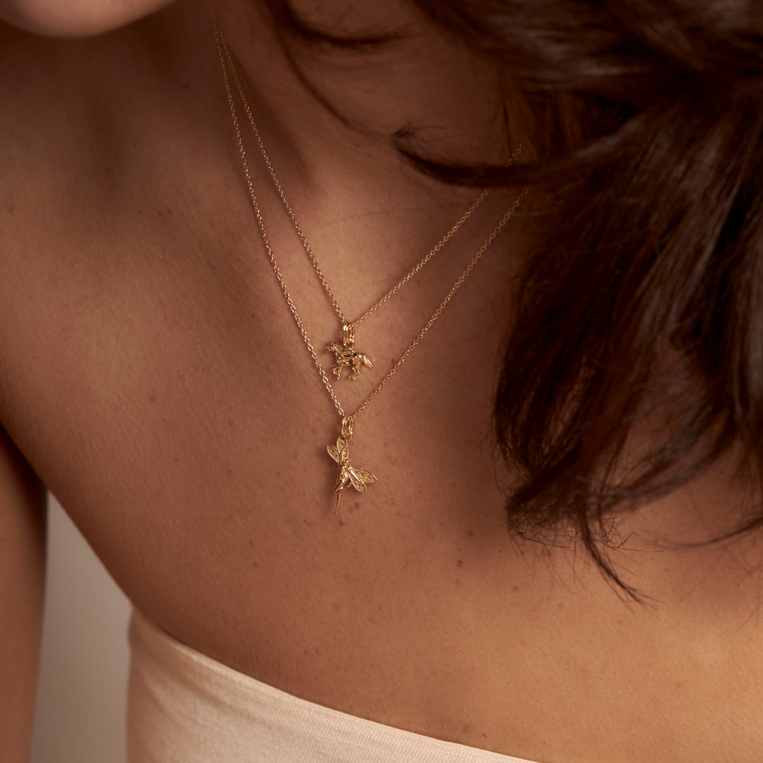 Fairy Neck Charm Gold