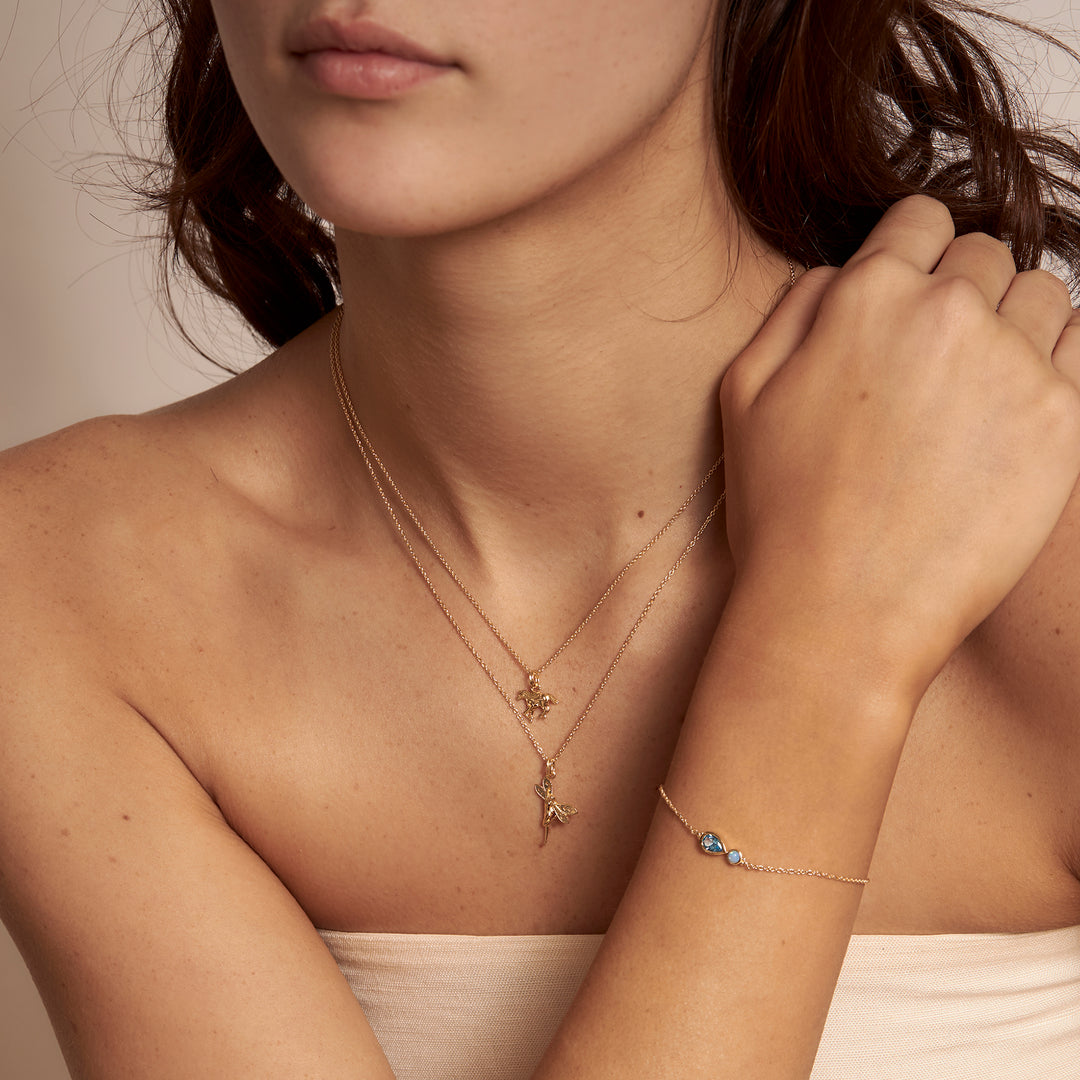 Fairy Neck Charm Gold