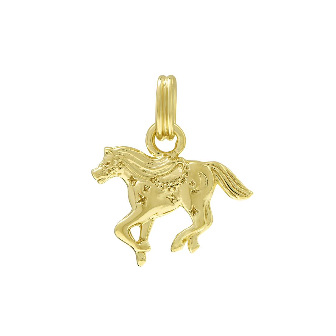 Celestial Horse Neck Charm Gold
