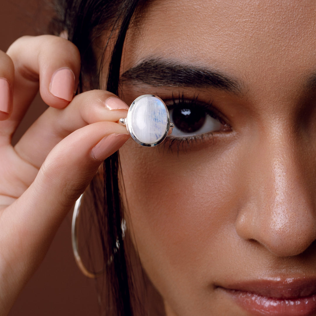 Lunar Deity Moonstone Ring