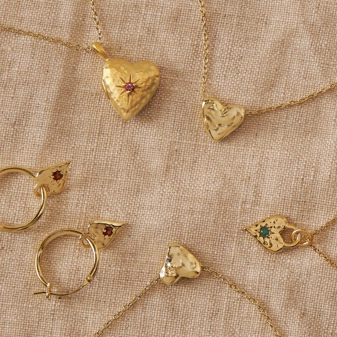 Full Heart Necklace Gold