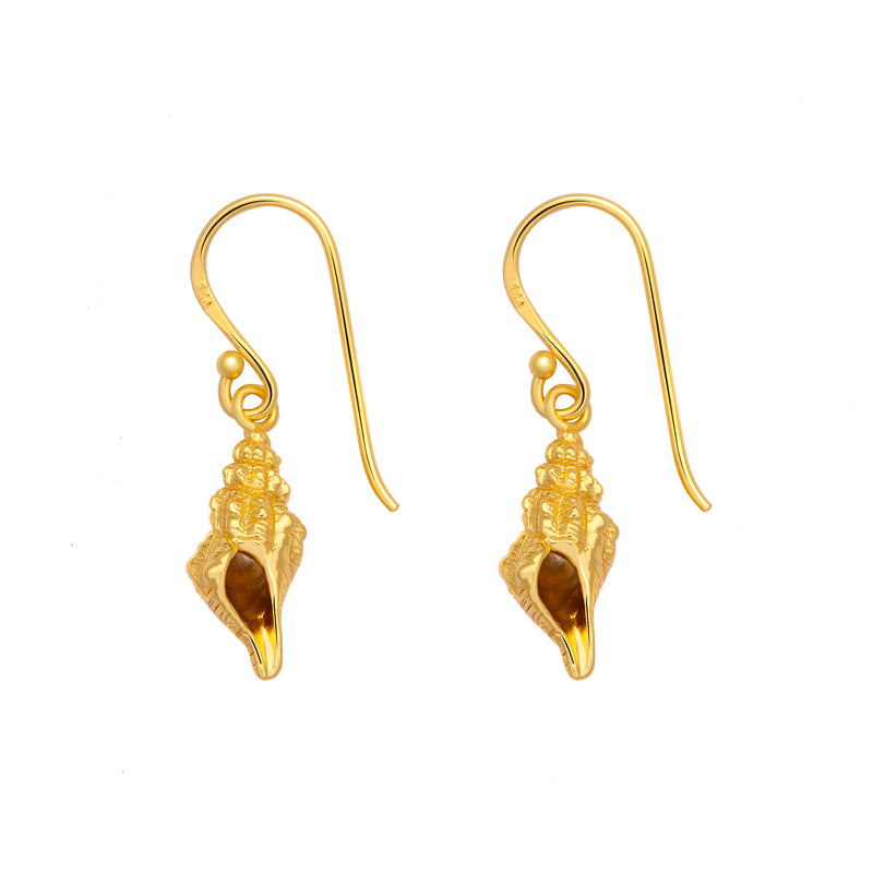 Spiral Shell Earrings Gold