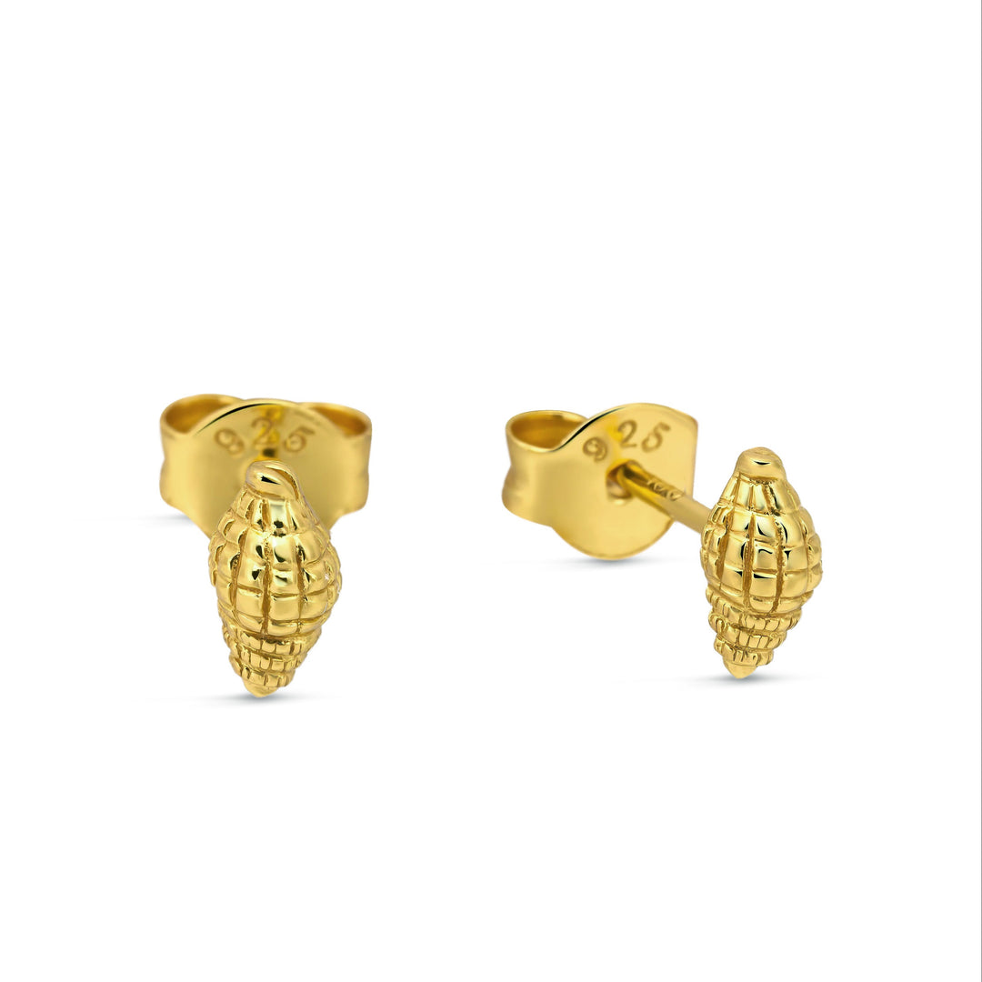 Spiral Shell Gold Studs
