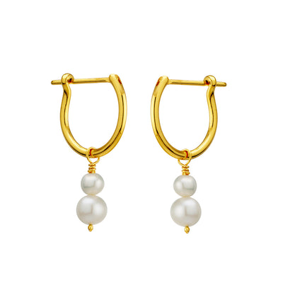 Unity Pearl Hoops Gold