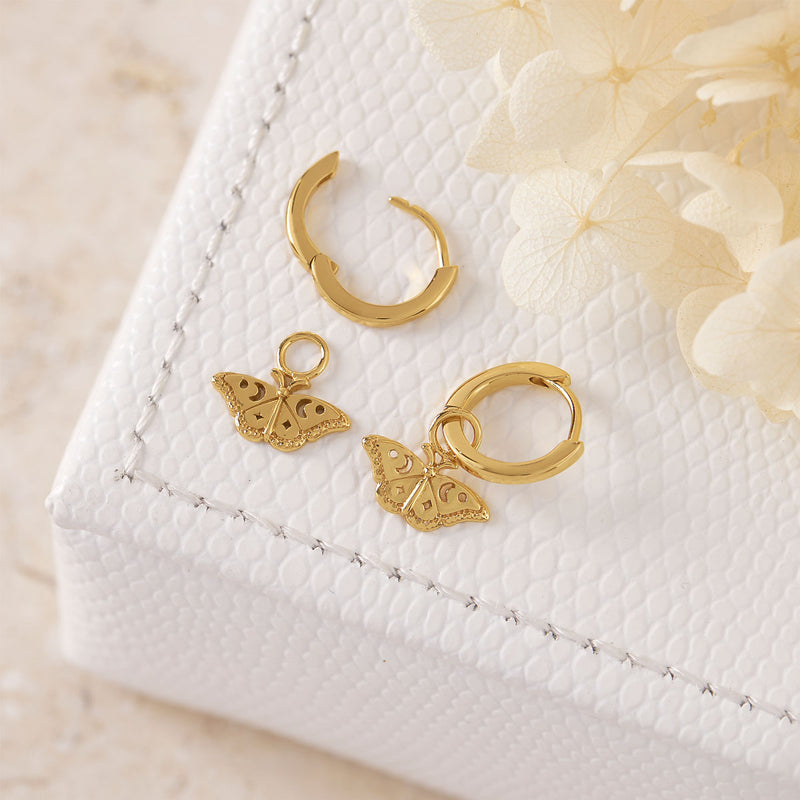 Celestial Moth Ear Charms Gold