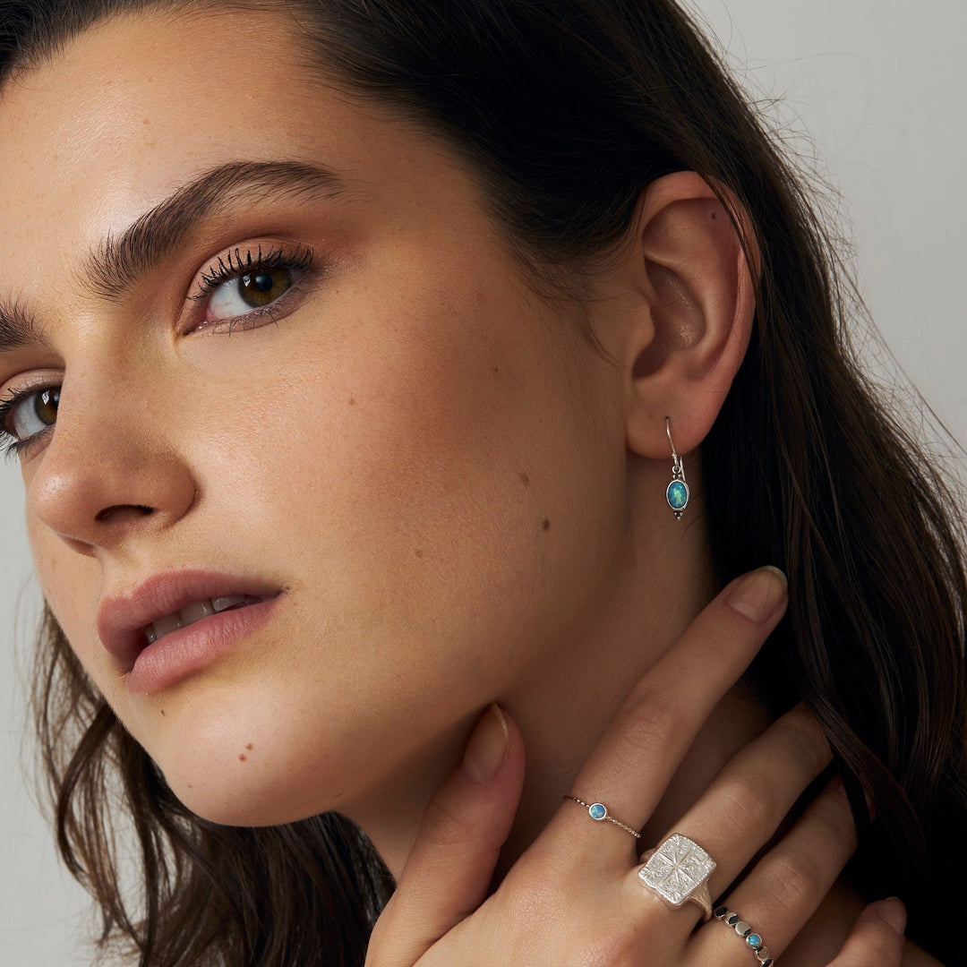 Halo Azure Opal Ring