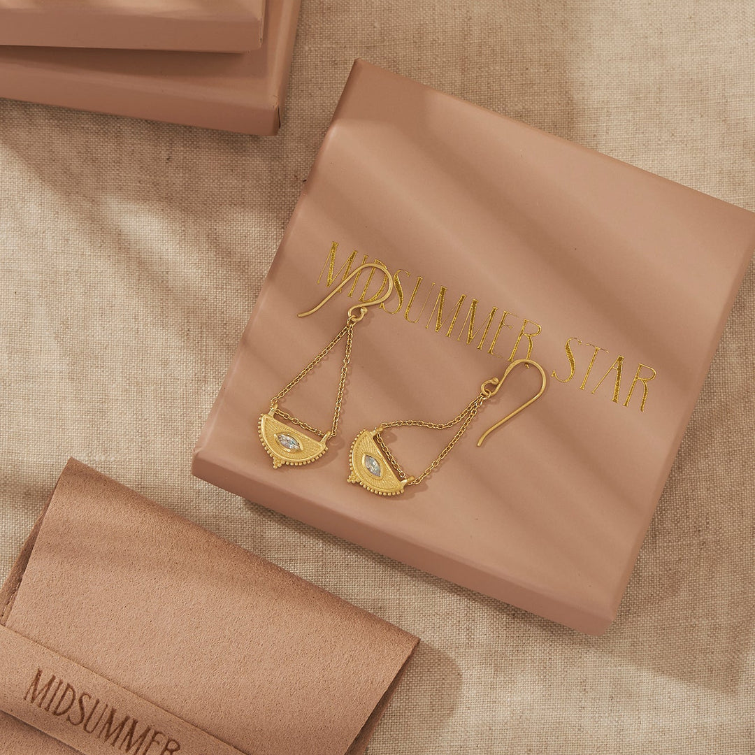 Soul Seer Moonstone Earrings Gold