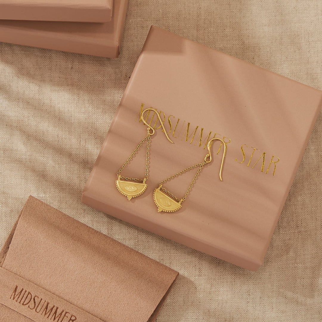 Soul Seer Moonstone Earrings Gold