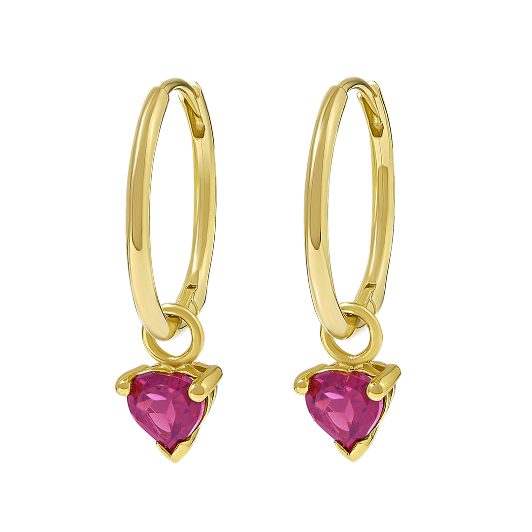 Amore Pink Tourmaline Huggies Gold