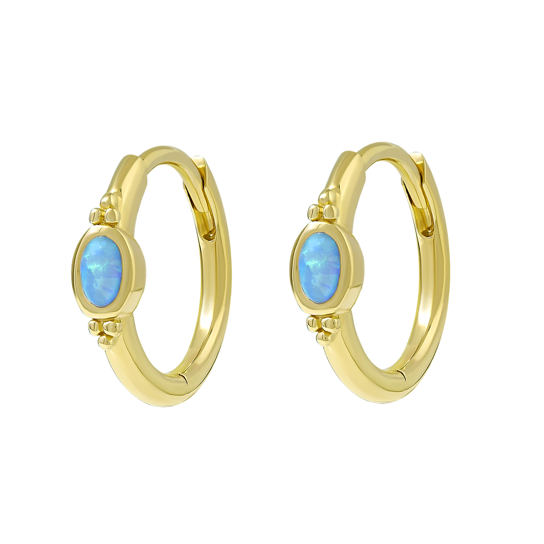 The Visionary Azure Opal Huggies Gold