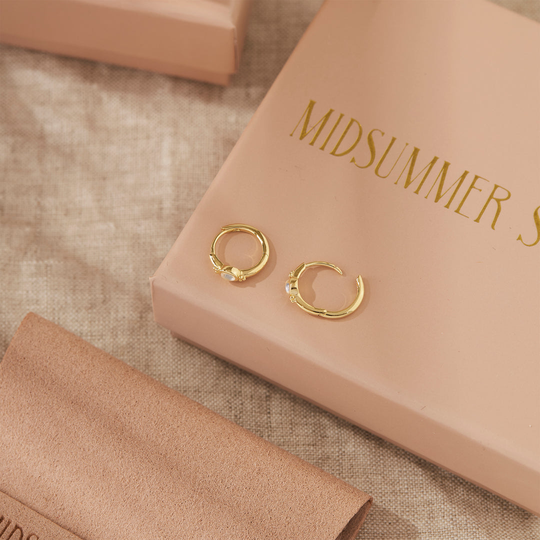 The Visionary Moonstone Huggies Gold