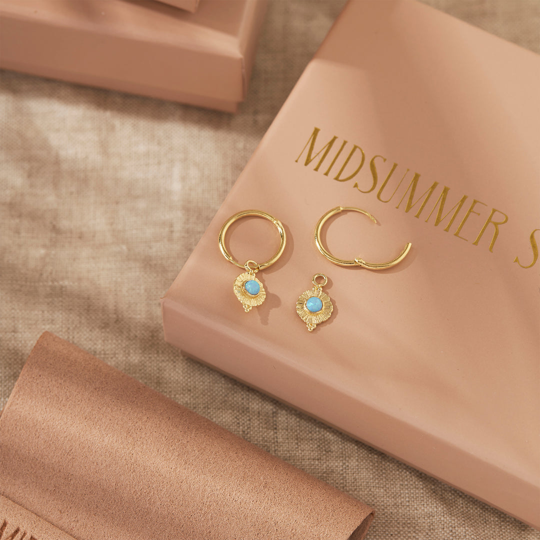 Veya Azure Opal Huggies Gold