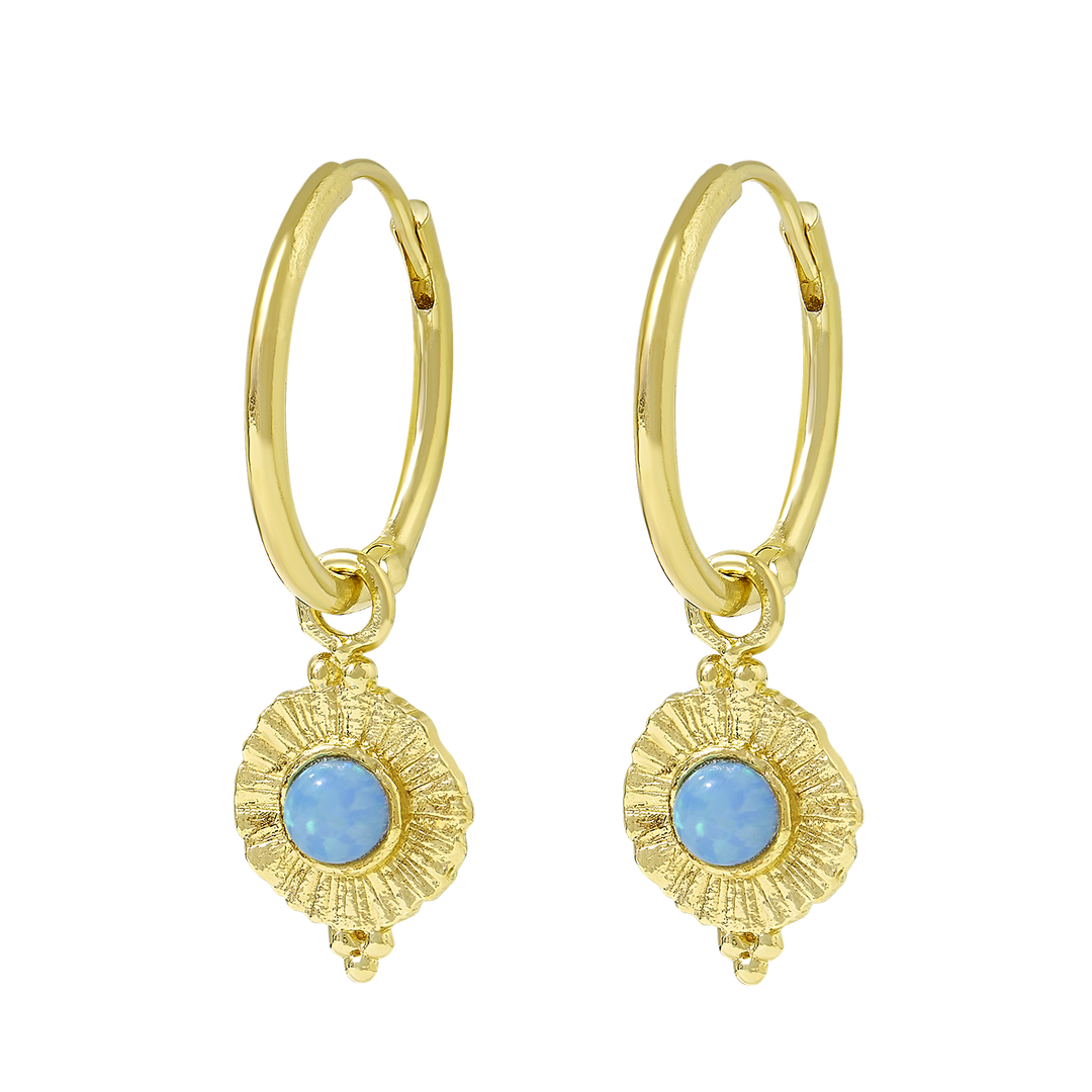 Veya Azure Opal Huggies Gold