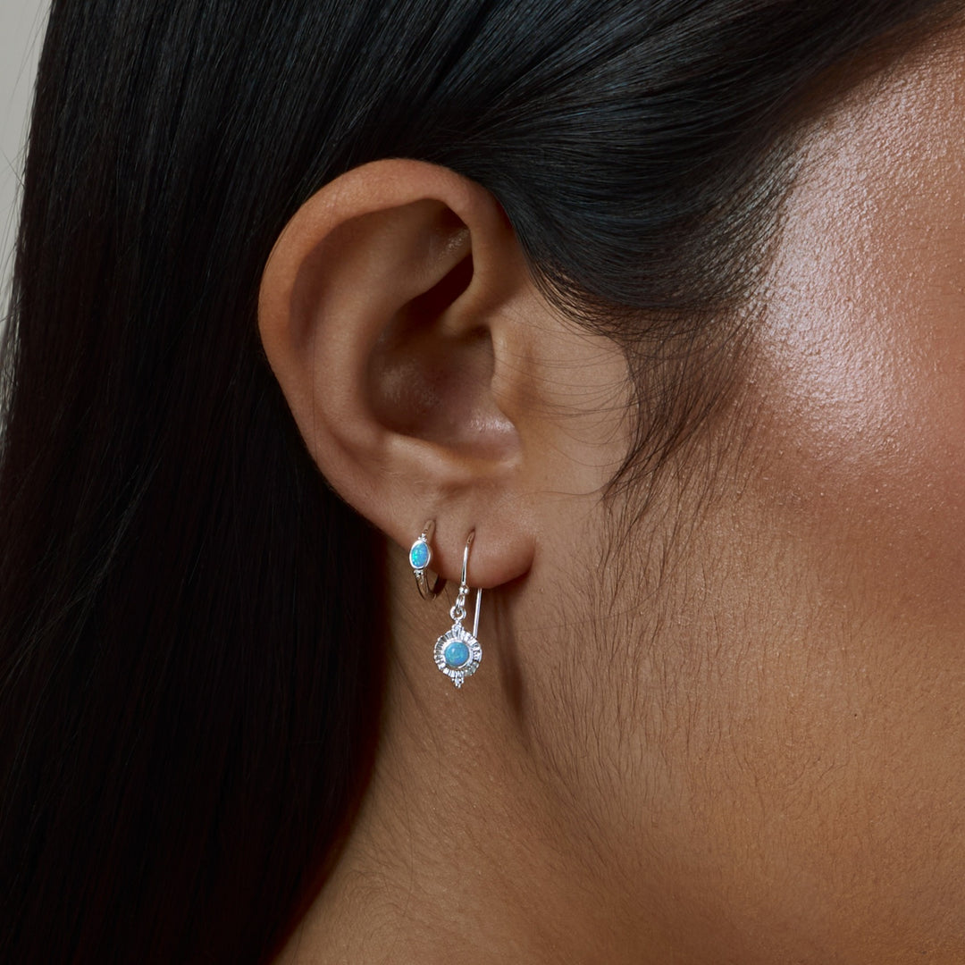 The Visionary Azure Opal Huggies