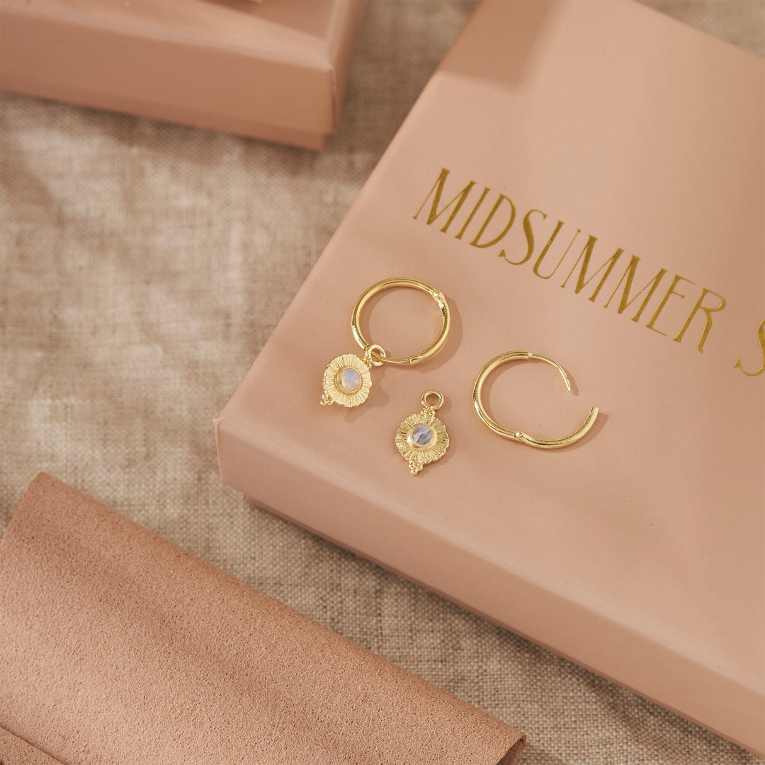 Veya Moonstone Huggies Gold