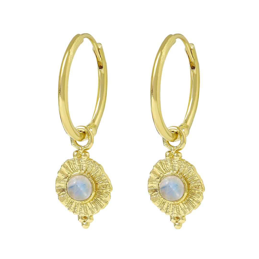 Veya Moonstone Huggies Gold
