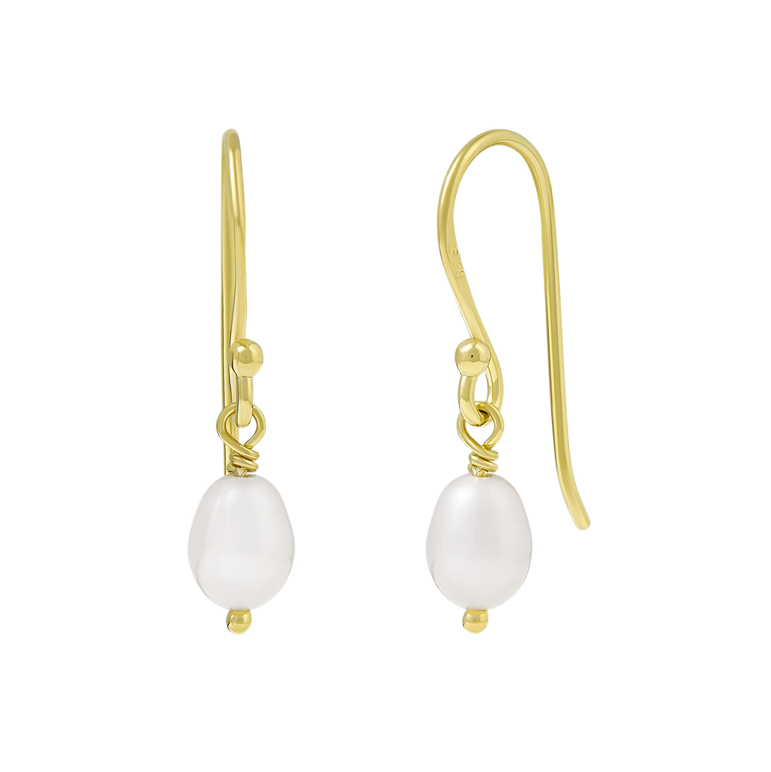 Delicate Pearl Earrings Gold