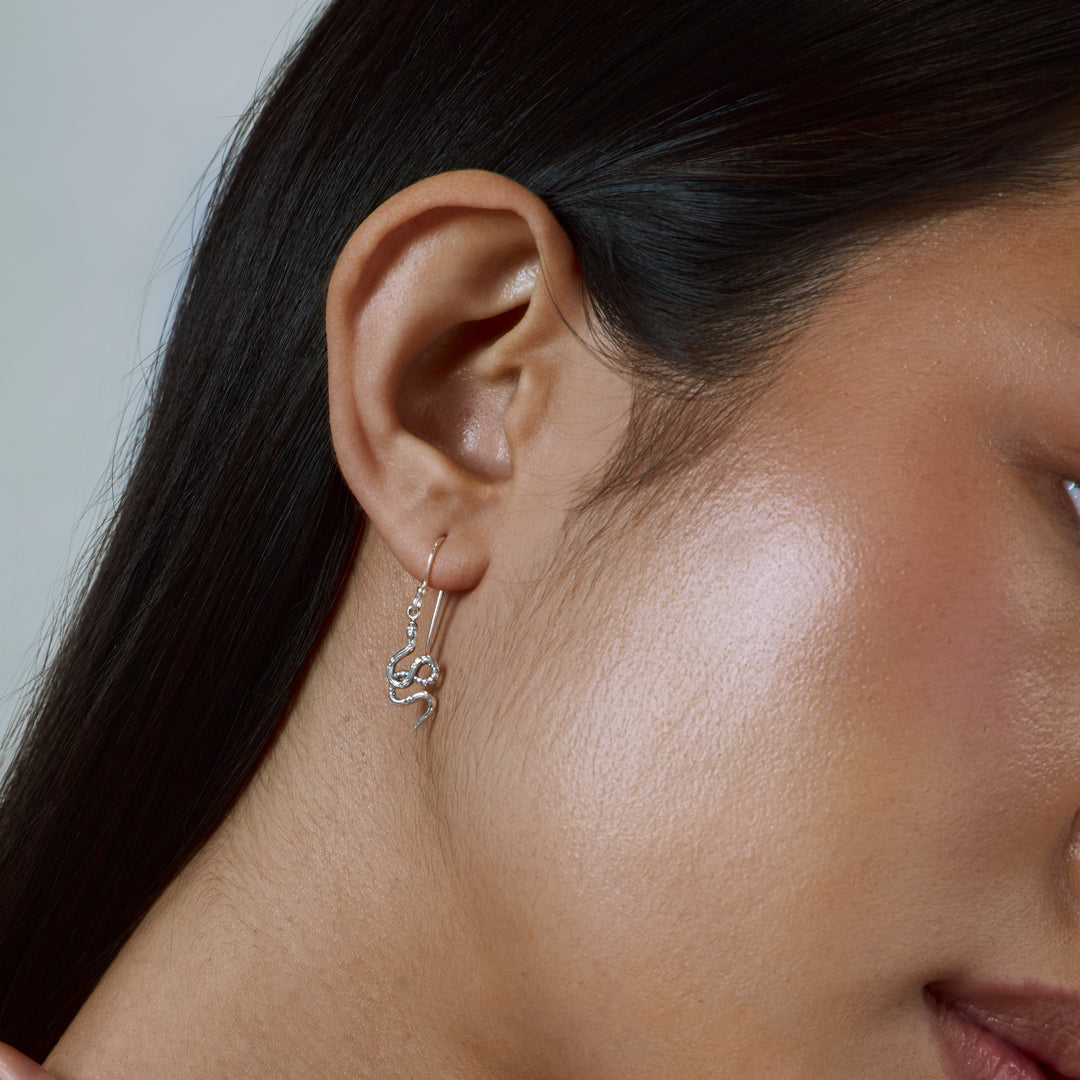 Lunara Serpent Drop Earrings