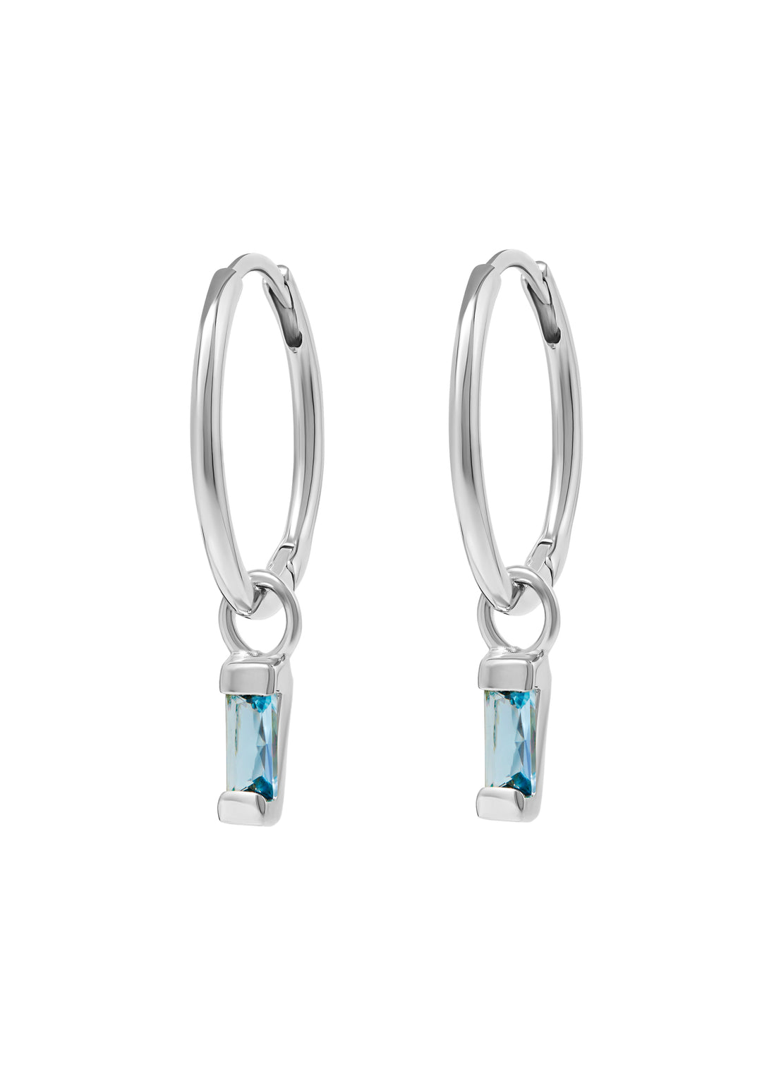 Lumen Droplet Blue Topaz Huggies