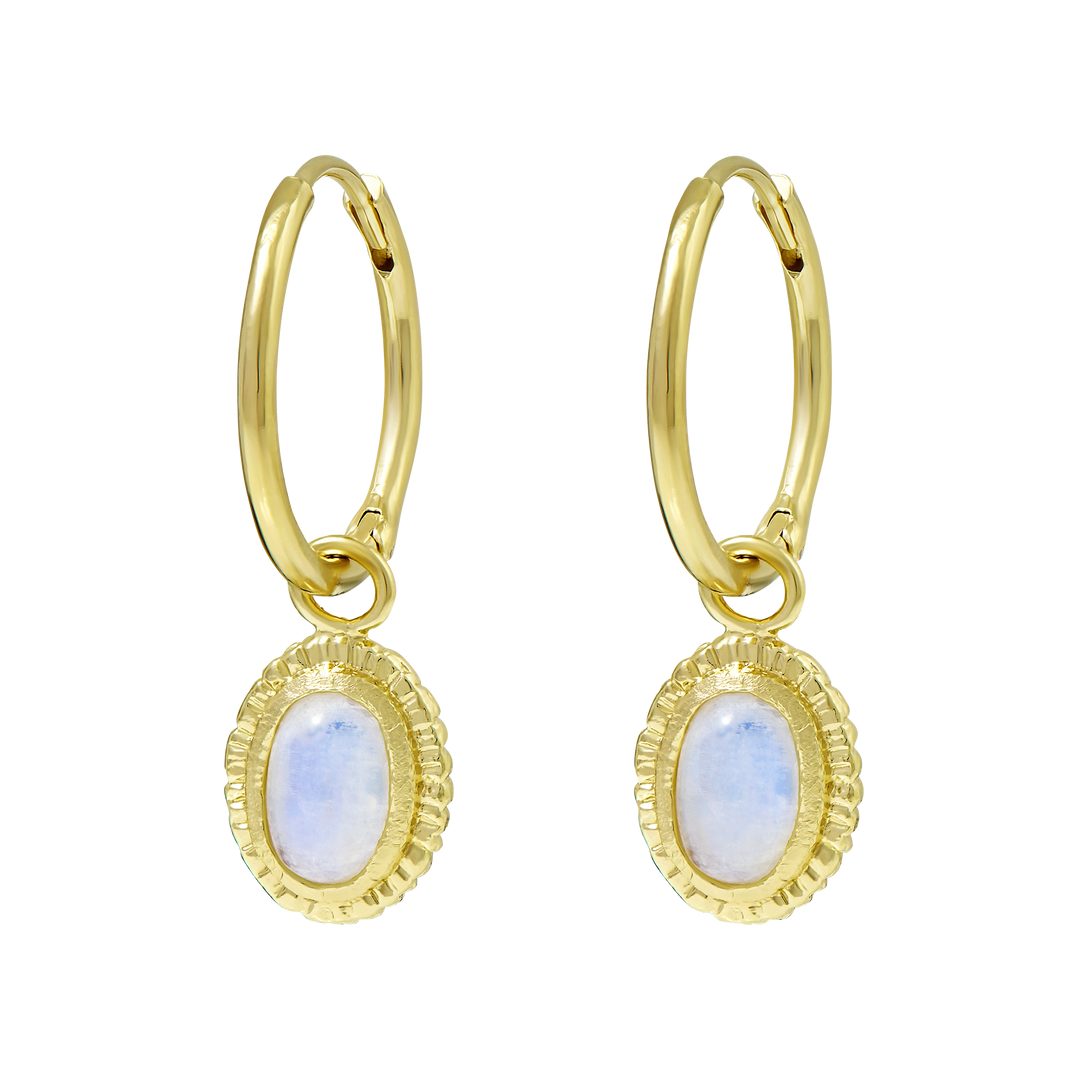 Meridian Moonstone Huggies Gold