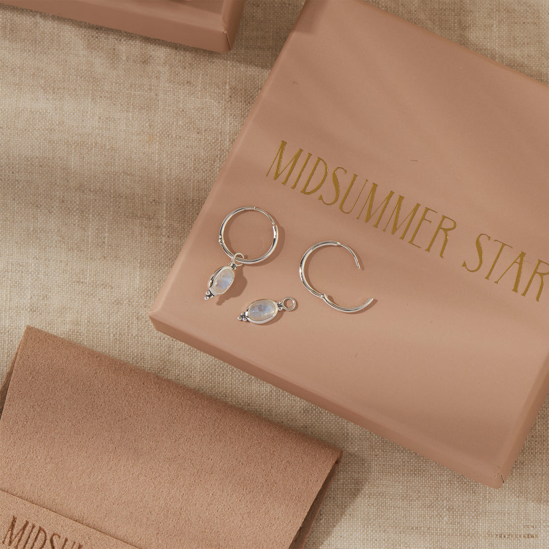 Moon Song Moonstone Huggie