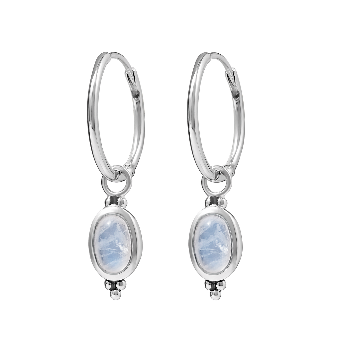 Moon Song Moonstone Huggie