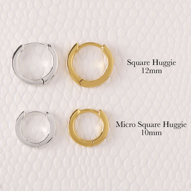 Micro Square Huggie 10mm