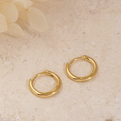 Delicate Round Huggies 14K Gold