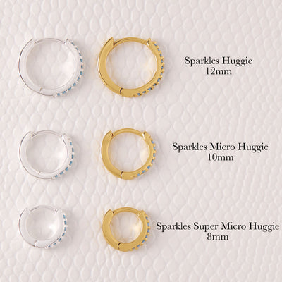 Sparkles Black Spinel Micro Huggies Gold