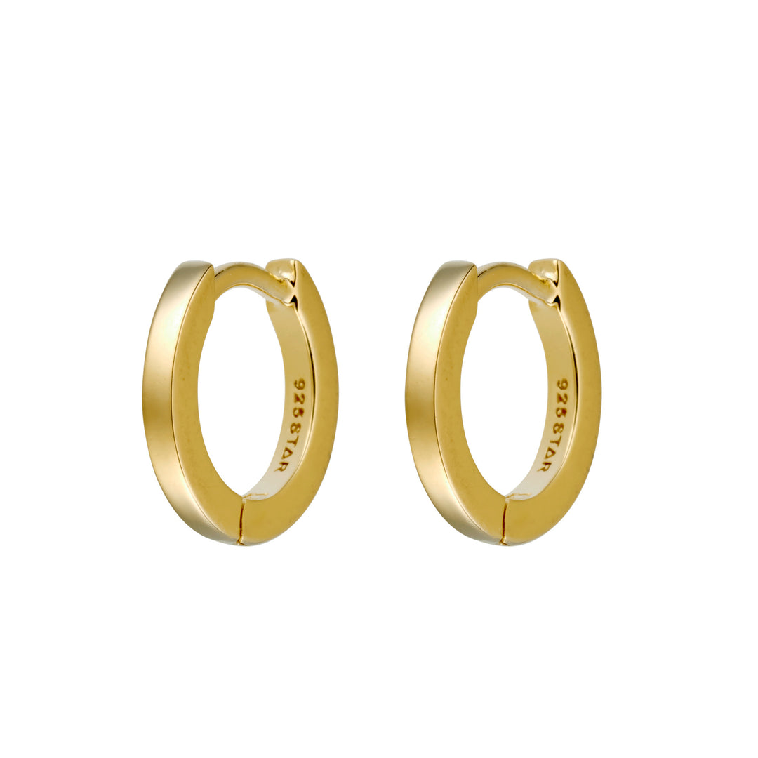Micro Square Huggie 10mm Gold