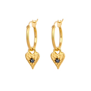 Love Heart London Blue Hoops Gold