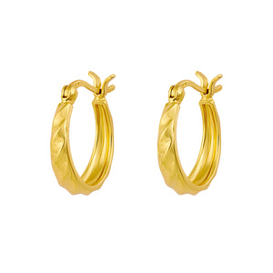 Dynamic Ripple Gold Hoops