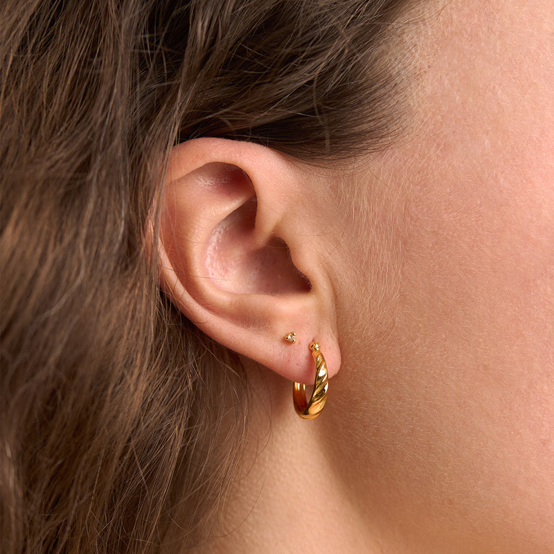 Dynamic Ripple Gold Hoops