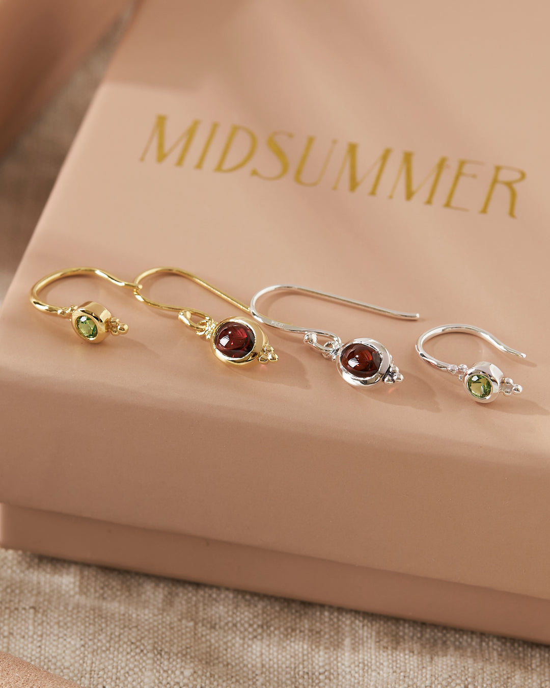 Glisten Peridot Earrings Gold