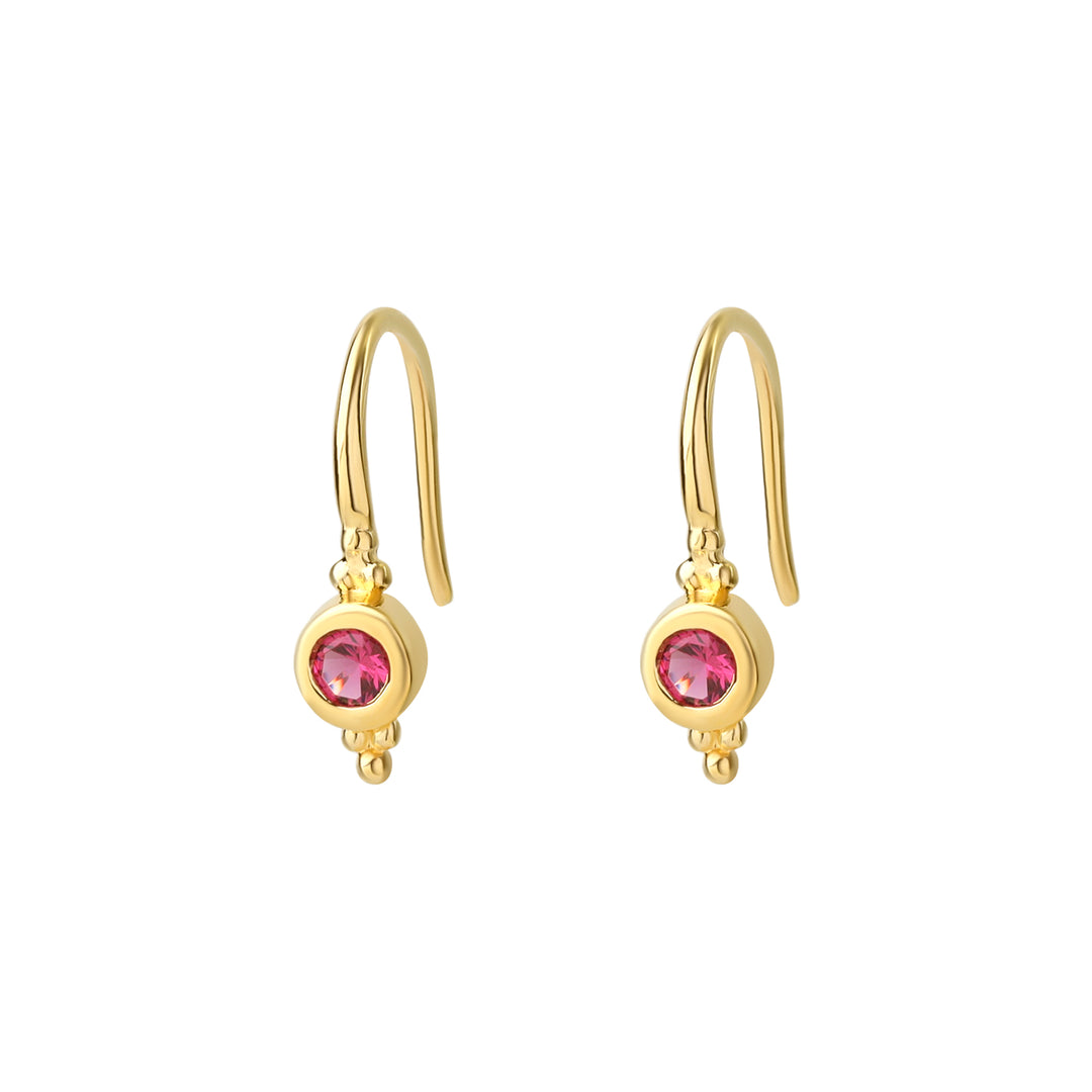 Glisten Ruby Earrings Gold