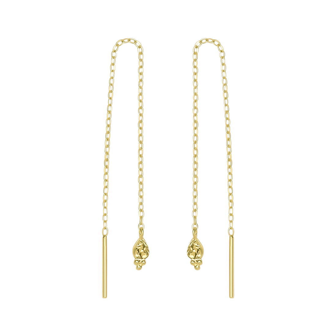 Glistening Drop Threaders Gold