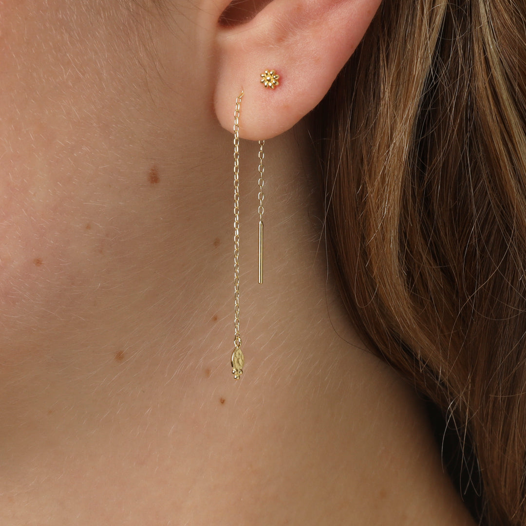 Glistening Drop Threaders Gold