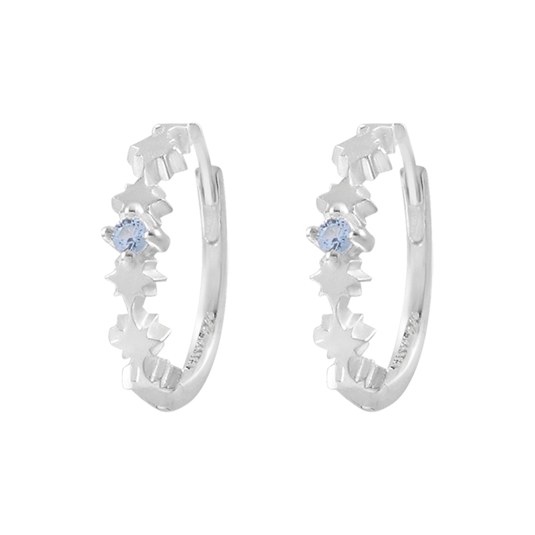 Night Glow Blue Topaz Huggies