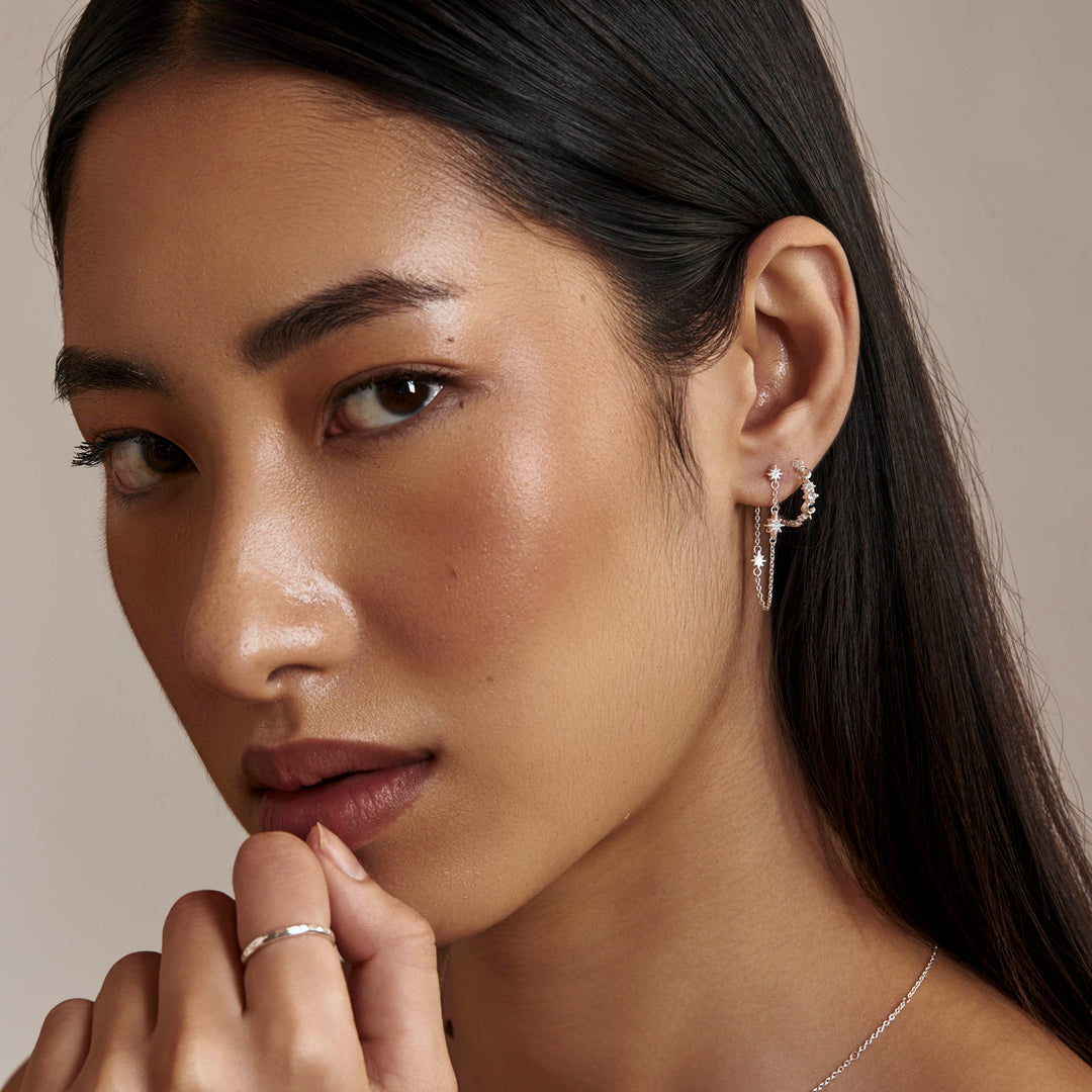 Night Glow Cubic Zirconia Huggies