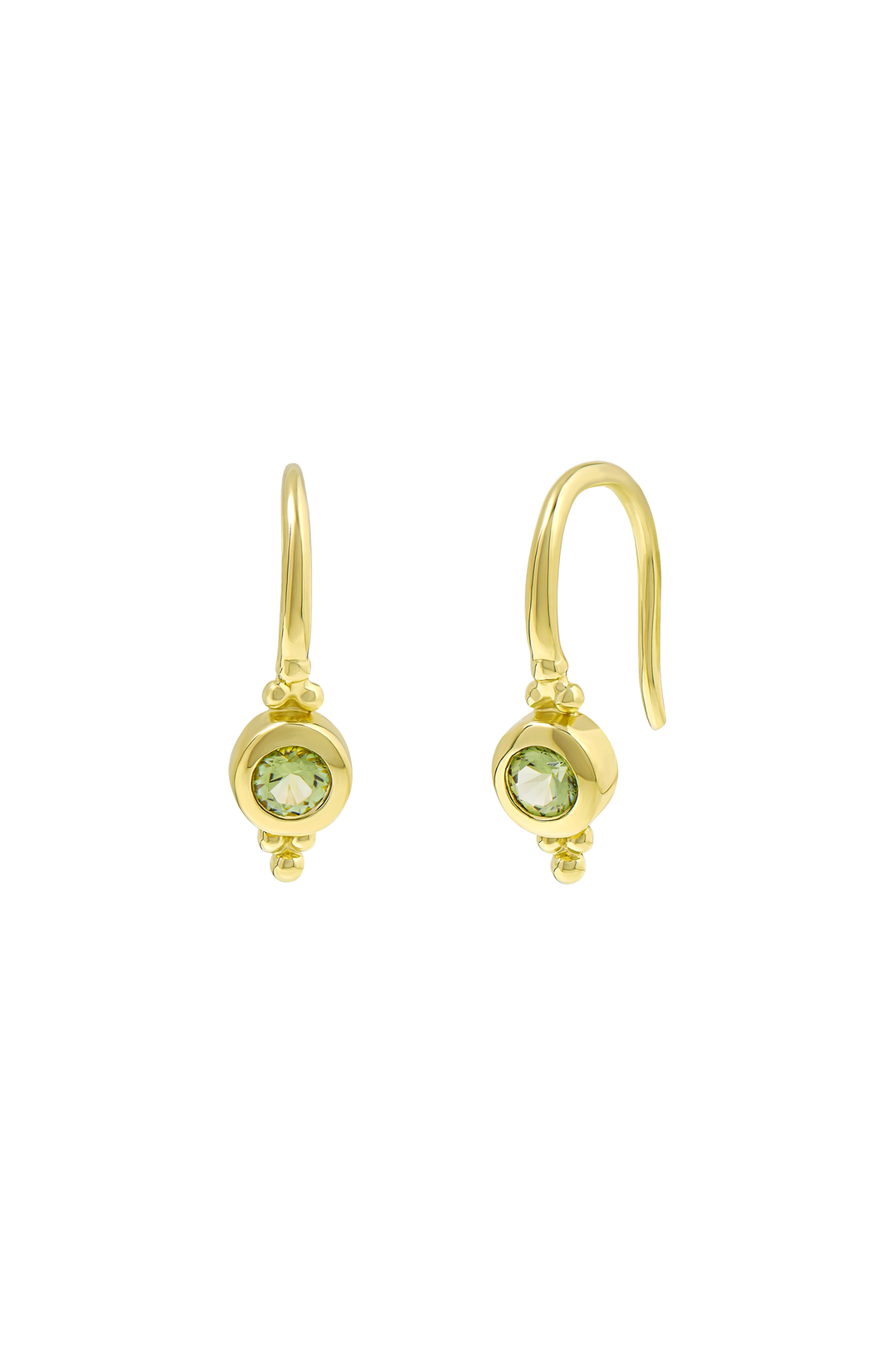 Glisten Peridot Earrings Gold
