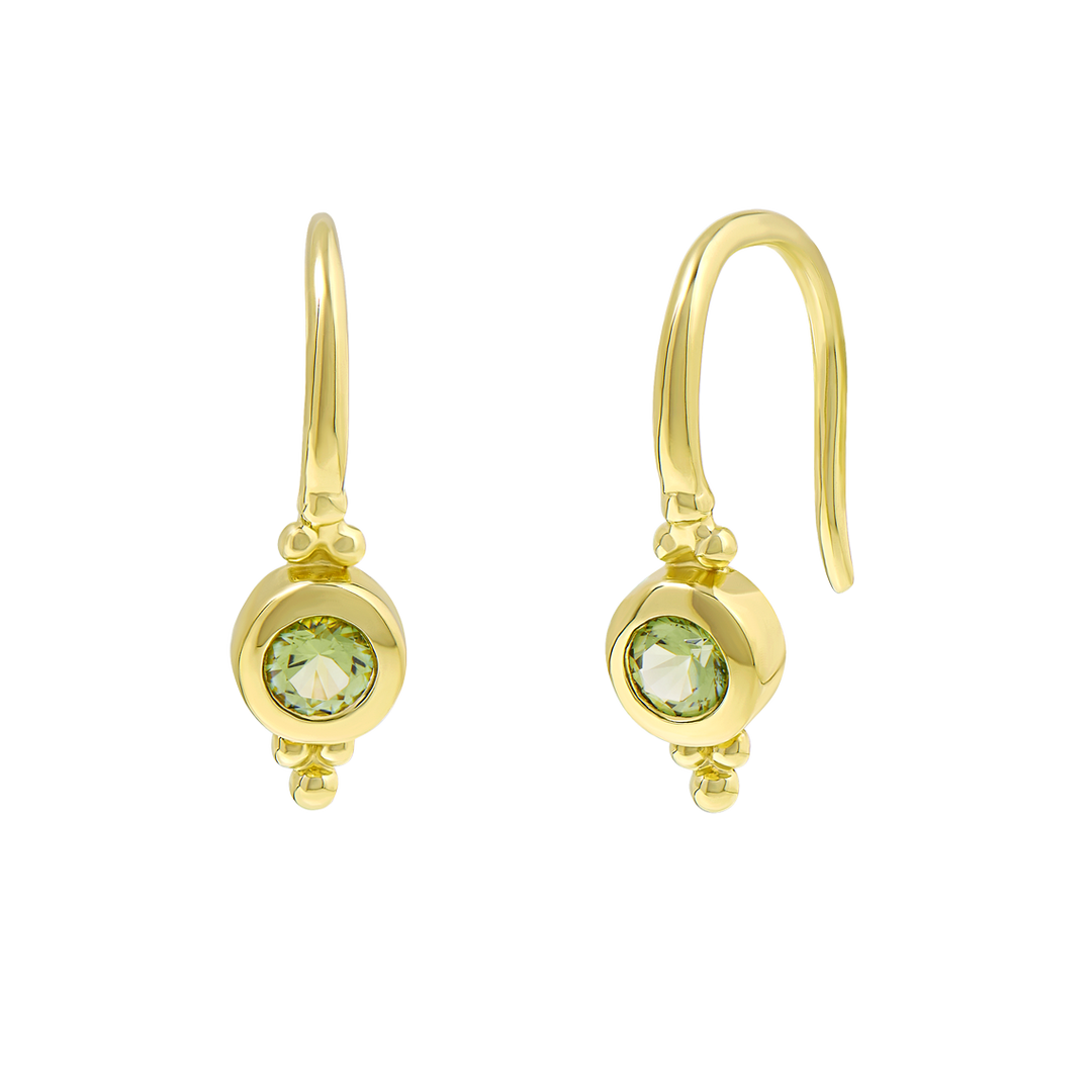 Glisten Peridot Earrings Gold