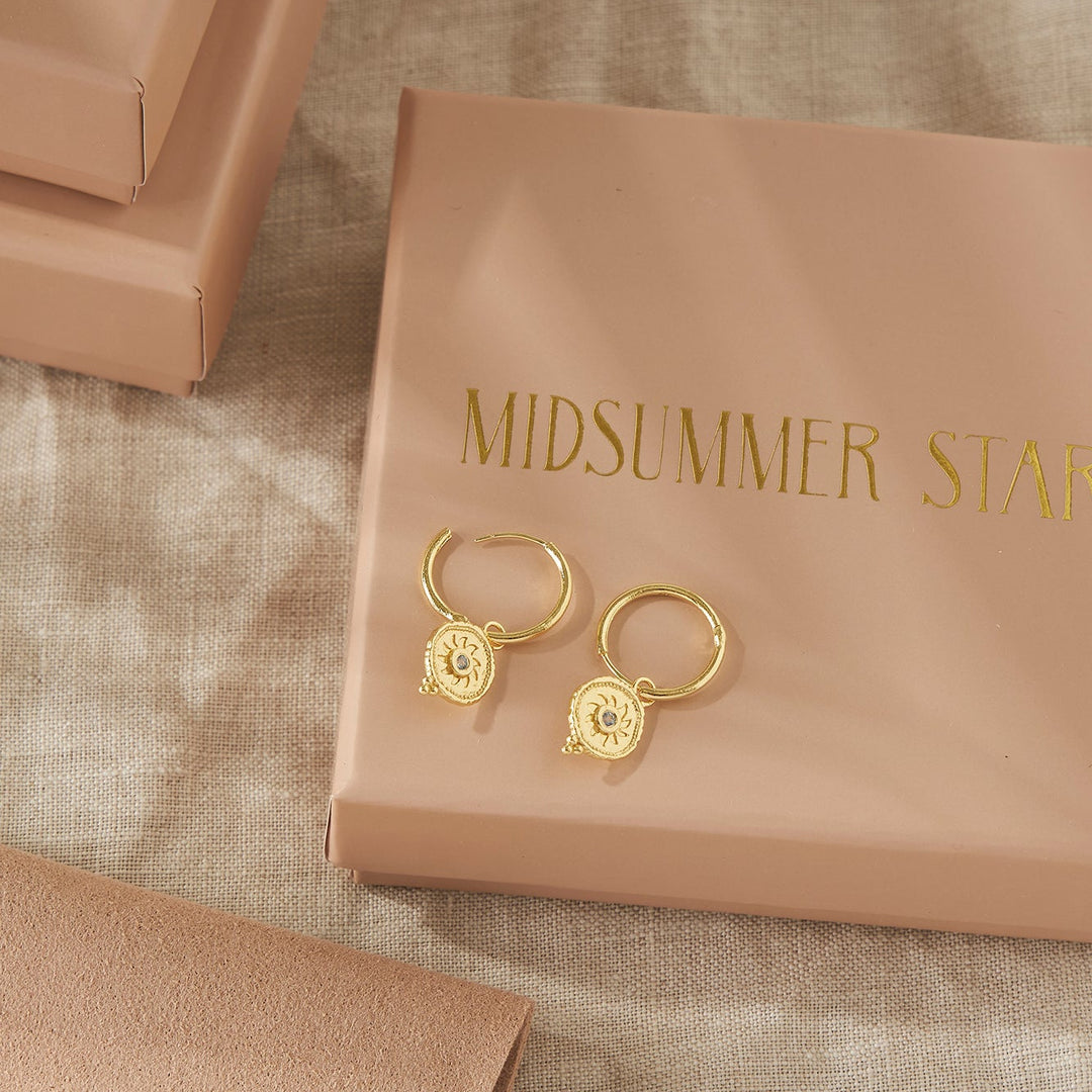 Helios Blue Topaz Huggies Gold