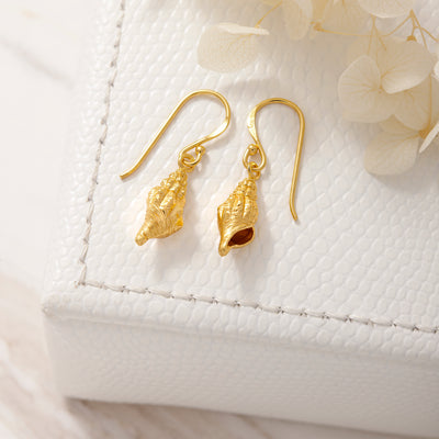 Spiral Shell Earrings Gold