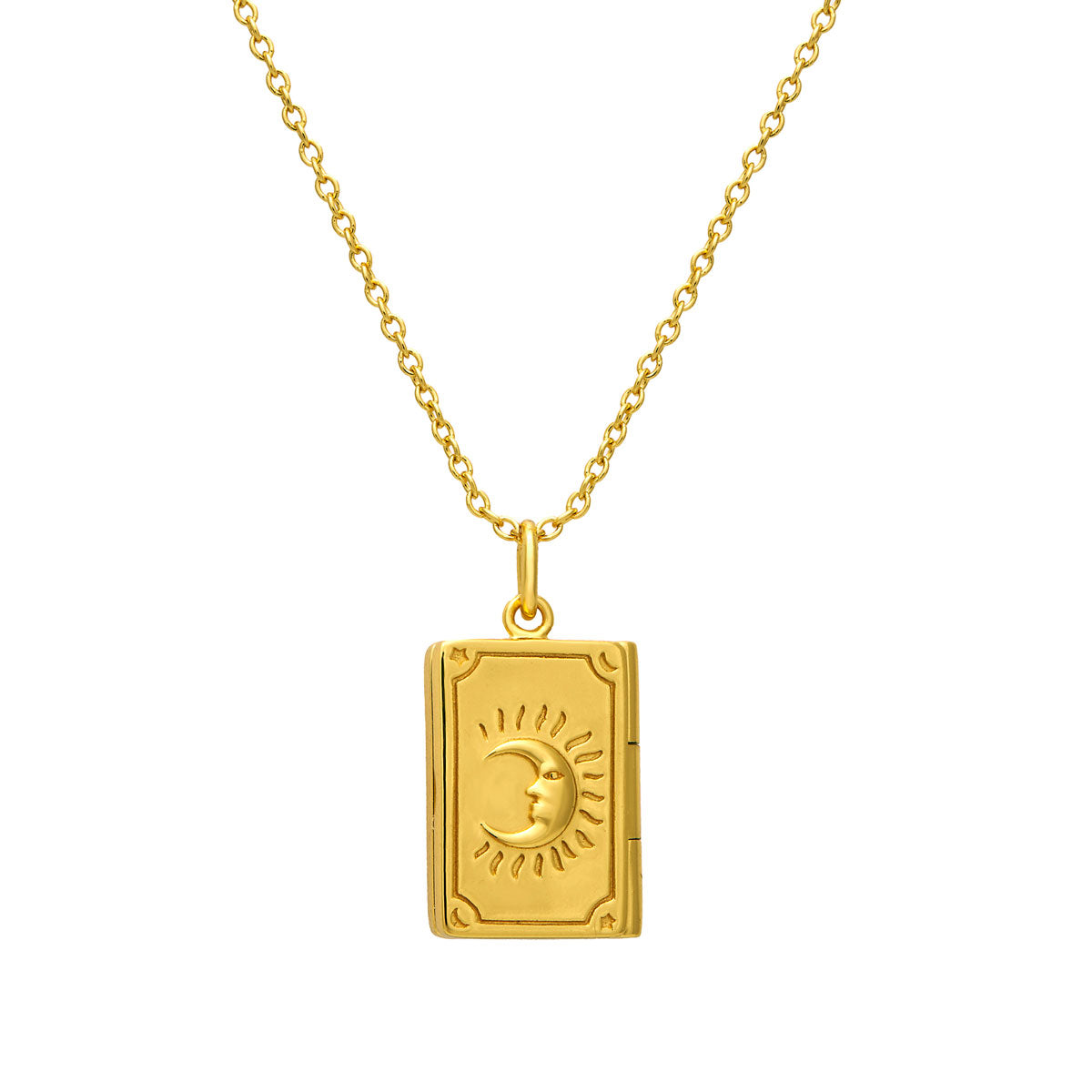 Tarot Locket Necklace Gold