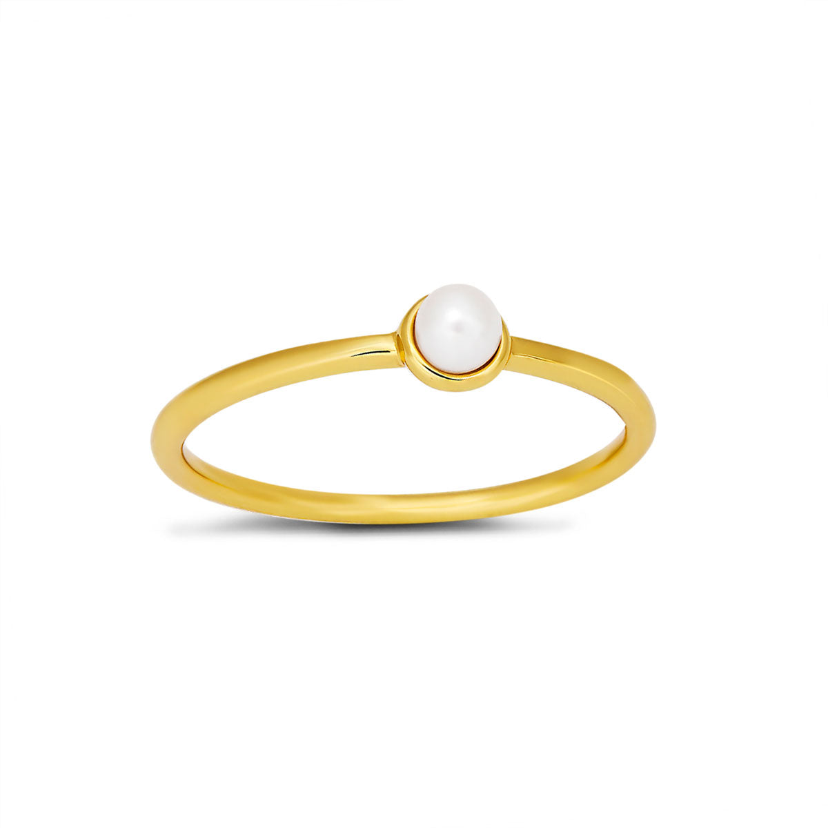 Delicate Pearl Ring Gold