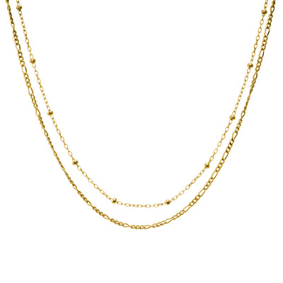 Twin Chain Necklace Gold