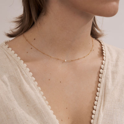 Disco Pearl Necklace Gold
