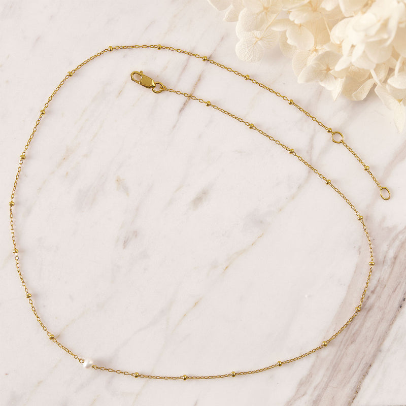 Disco Pearl Necklace Gold