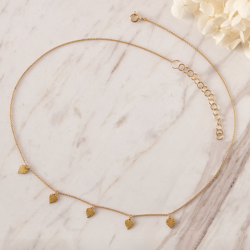 Sweetheart Drop Necklace Gold