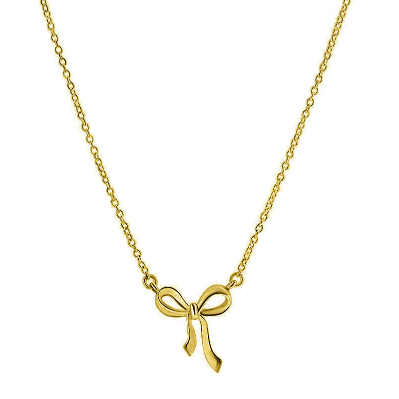 Bow Necklace Gold